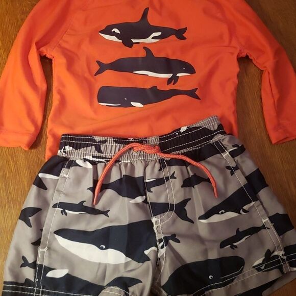 💙Carters 2pc Swim Trunks & Shirt - Picture 2 of 5